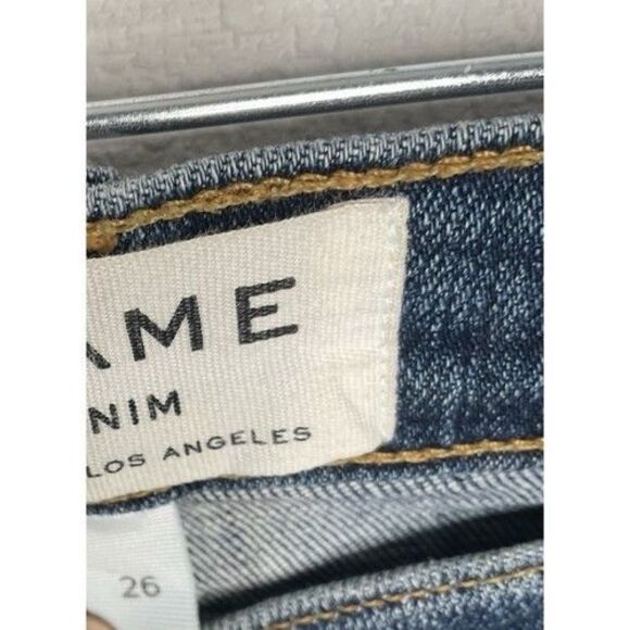 Frame Le Crop Flare Blue Super High Denim Jeans Women Size 26 (Worn 1X) - Picture 9 of 14